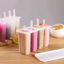 4-Cavity Reusable Ice Pop Mold Set – DIY Homemade Popsicle Maker with Sticks
