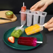 4-Cavity Reusable Ice Pop Mold Set – DIY Homemade Popsicle Maker with Sticks