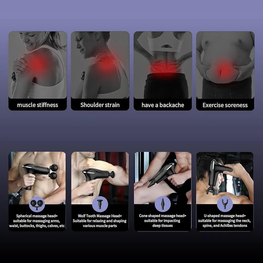 Portable Deep Tissue Massage Gun – Rechargeable Muscle Relaxation Device